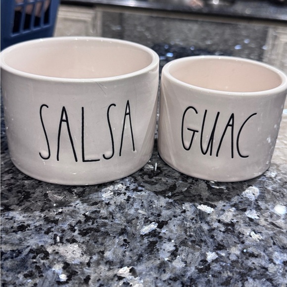 🌶️🥑 Fun Cool Rae Dunn White Ceramic Salsa and Guac Bowls 🌶️🥑 - Picture 4 of 14